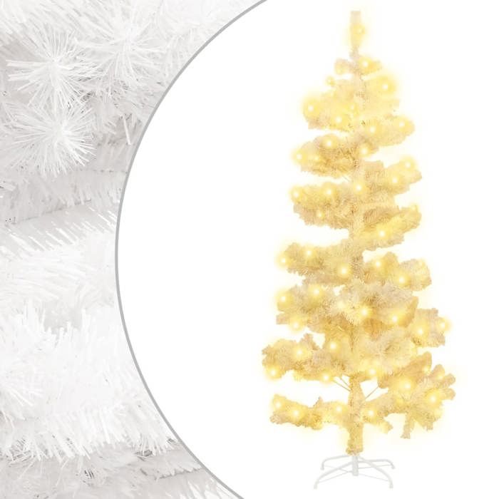 VidaXL Arbre de Noël Hélicoïdal Pré-éclairé et Support, Sapin de Noël avec LED, Décoration de Vacances, Ornement de Fête 344653