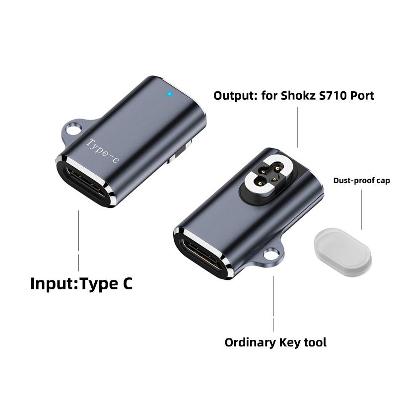 

USB C кабель до магнітного зарядного адаптера для OpenSwim Pro, Type-C зарядний пристрій сумісний з навушниками Shokz S710 з кістковою провідністю