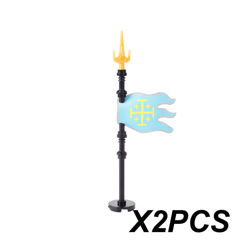 Middle Ages Empire Flag Pole Building Blocks Military Castle Lion Teutonic Knight Soldier Figures Roman Warrior Sheild Brick Toy