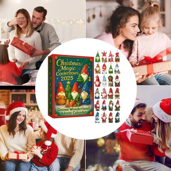 Gnome Advent Calendar Christmas Countdown Calendar with 24 Gnomes Festive Gnome Decorations for Kids Xmas New Year Gift