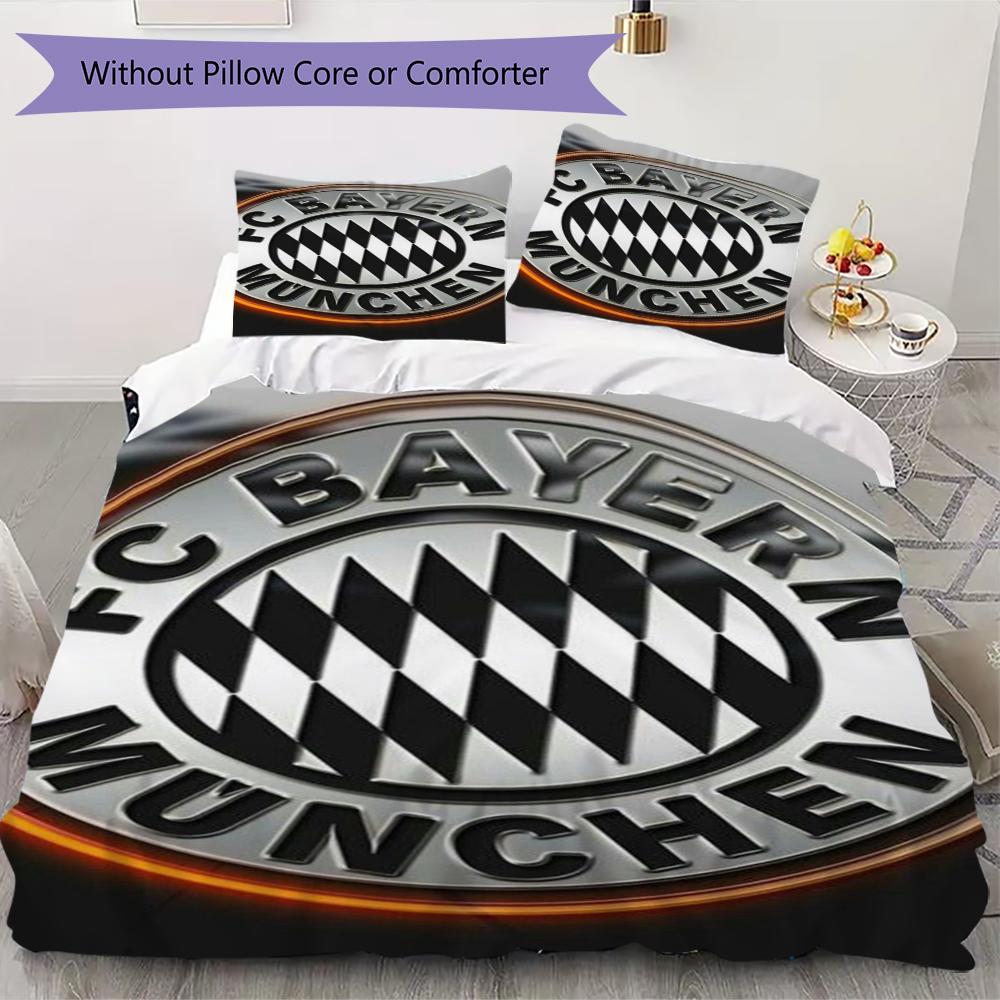 Set Copripiumino Trapuntato con Fantasia FC Bayern Monaco Copripiumino Federa Decorazione per la Casa Regalo di Compleanno (1 * copripiumino + 2 * federe senza imbottitura)45