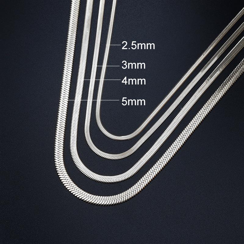 

Gold Color Snake Blade Chain Necklaces for Women Minimalist Width 3/4/5mm Stainless Steel Chain Punk Choker on Neck Zircon C045 width 2.5 mm&length 35cm