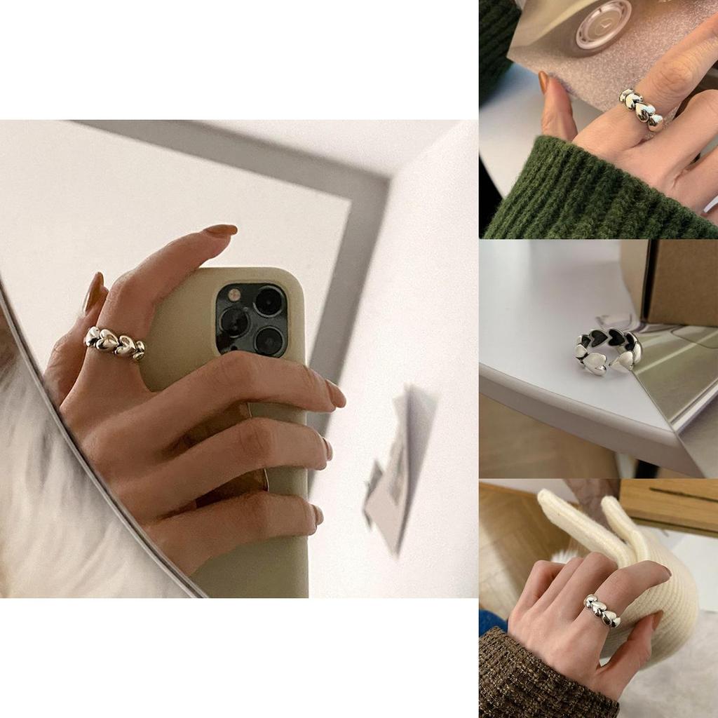 And Sophisticated Minimalist 925 Pure Silver Heart Open Ring Perfect For Trendy Womens Fashion