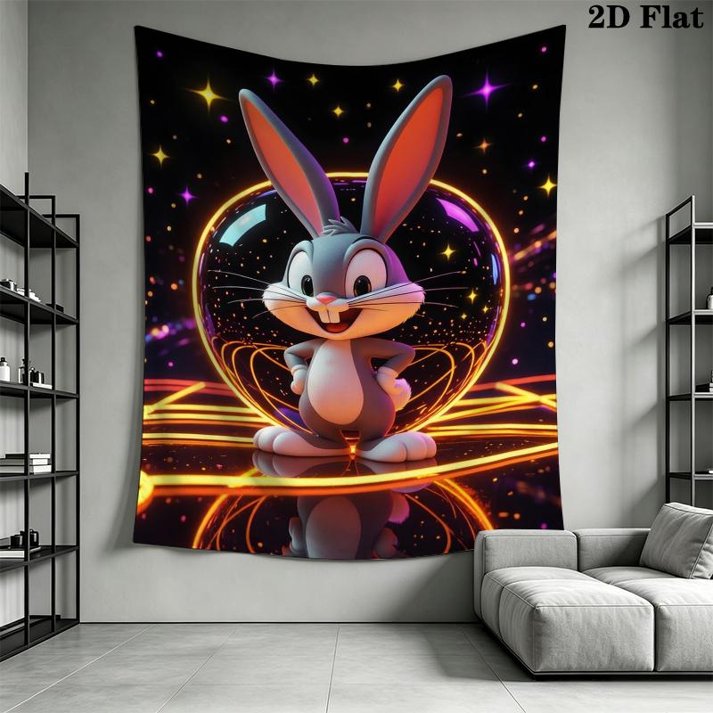 Bugs Bunny Wall Tapestry Aesthetic Wall Hanging Printed Fabric Blanket Decorative Tapestries for Bedroom Living Room Home Decor
