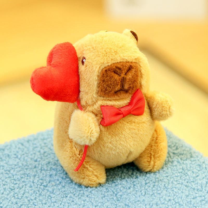 12Cm Love Balloon Capybara Plush Toy Plush Pendant Simulation Capibara Anime Fluffty Toy Stuffed Animals Soft Doll Plush Gifts