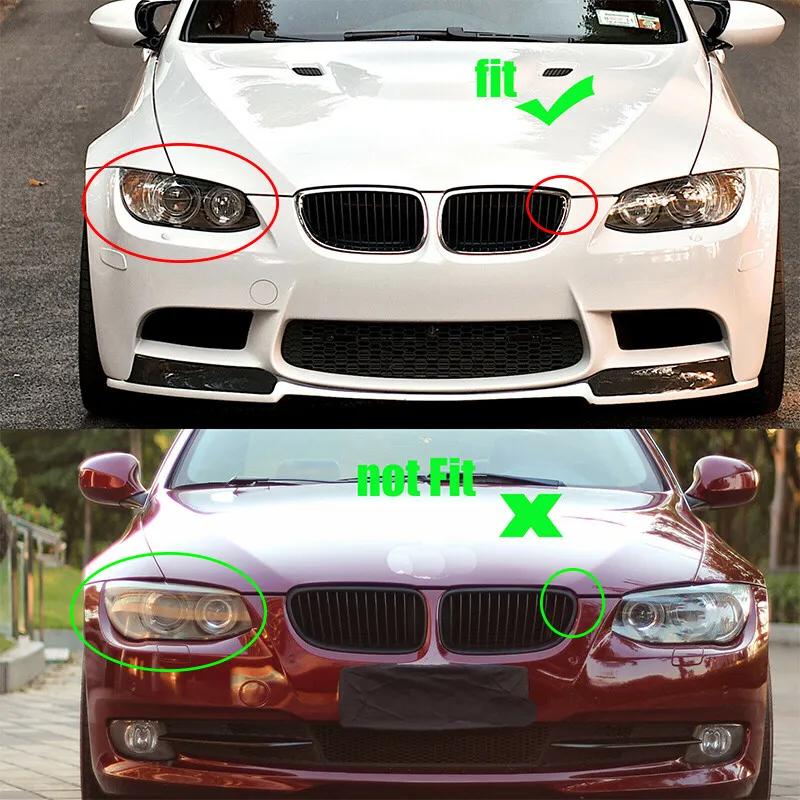 For BMW E92 E93 M3 2006 2007 2008 2009 Front Bumper Kidney Grille 1Pair Glossy Black Car Racing Grill Dual Line Sport Grille