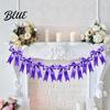 Valentine Day Backdrop Hanging Bunting Bow Pre-Strung Garland Decor 6.7FT Satin Ribbon Banner Decorations Photo Props for Birthday Baby