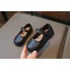 Fashion Little Girls Solid Color British Style Soft Sole Non Slip Leather Shoes