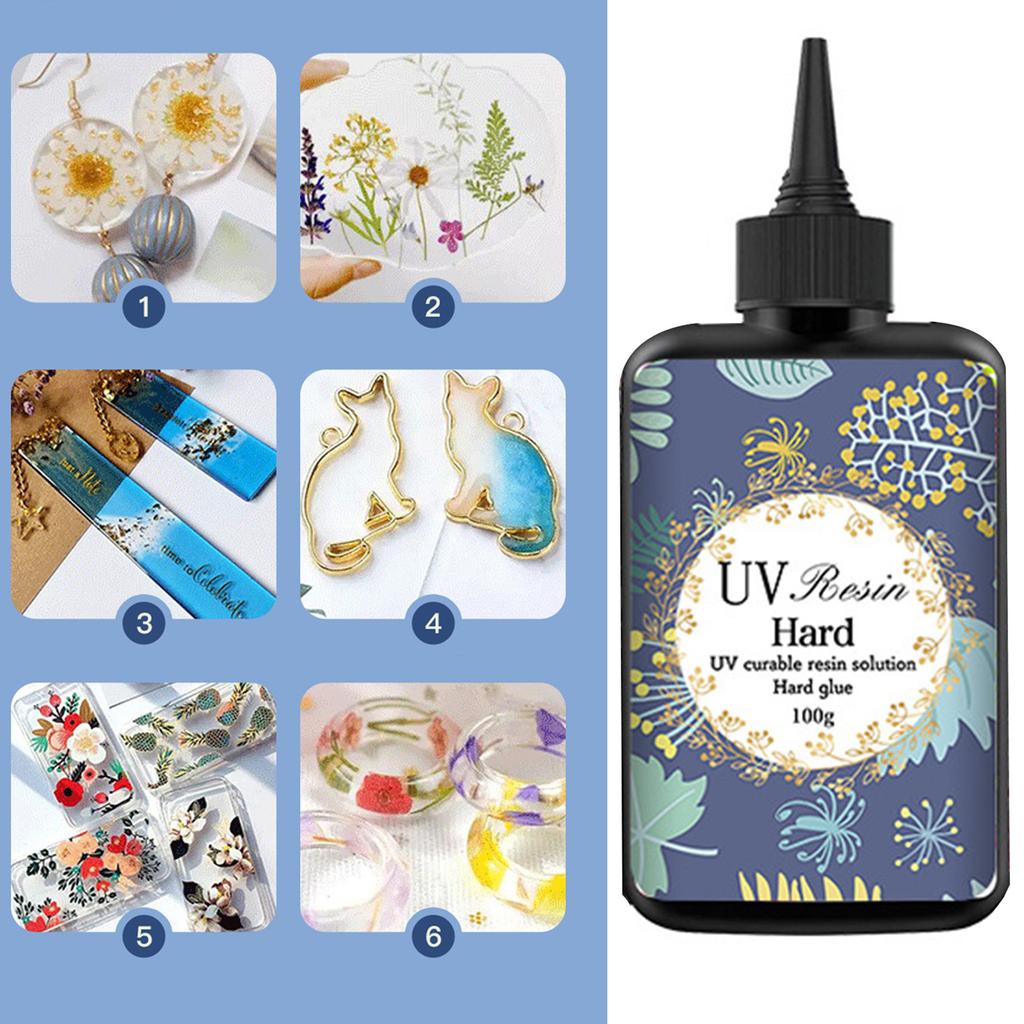 100ml Low Odor UV Resin Glues for Indoor Use Fast Curing High Transparency Safe Fast Curing Epoxy for Nighttime Crafting