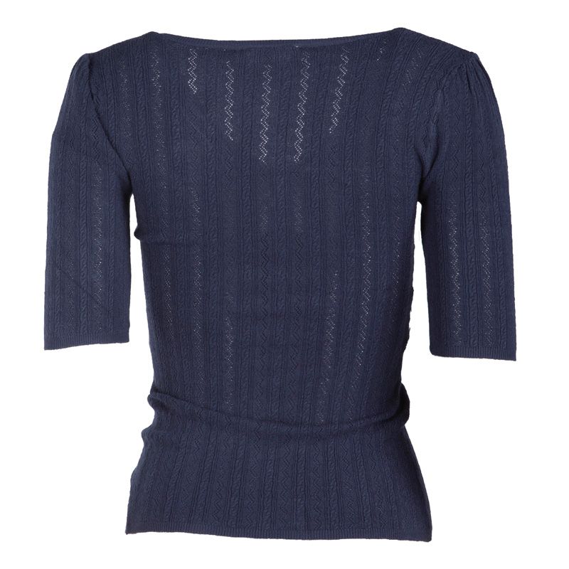 Feinstrick-Kurzarmoberteil mit tiefem Ausschnitt Lila Damen LA PETITE ETOILE