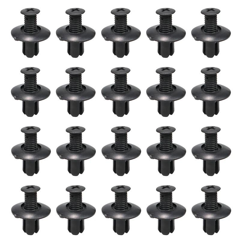 8mm Rivetti in Plastica Elementi di Fissaggio Vite Paraurti Auto Parafango Rivetto Nero Clip di Fissaggio Auto per Toyota Focus Kia Nissan Yamaha