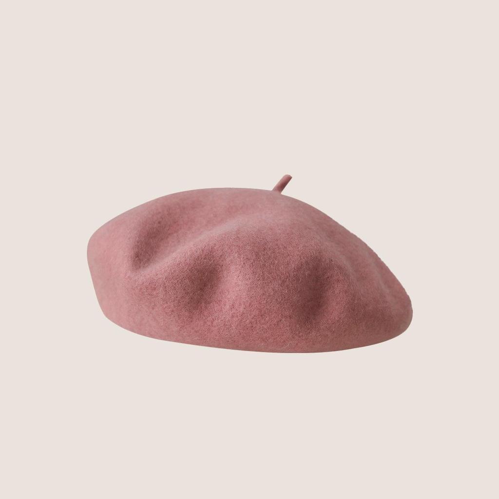Vintage Wool French Beret for Women Solid Fashion Simple Casual Beret Solid Classic Breathable Soft Comfortable Hat for Fall Winter
