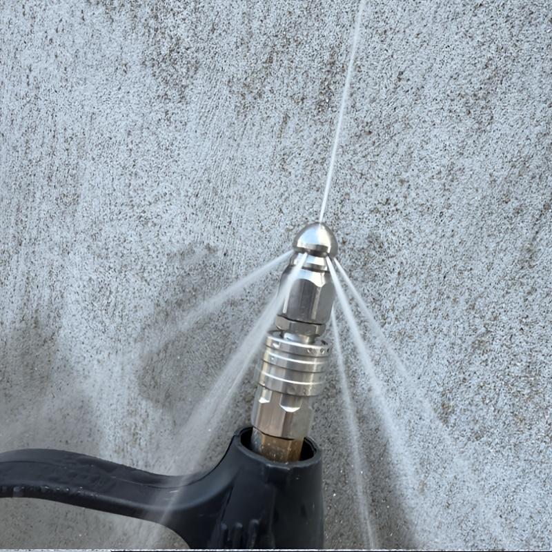 1/4 Inch Stainless Steel High-Pressure Sewer Cleaning Nozzle with 6 Jet Orifices, 5000 PSI Rated