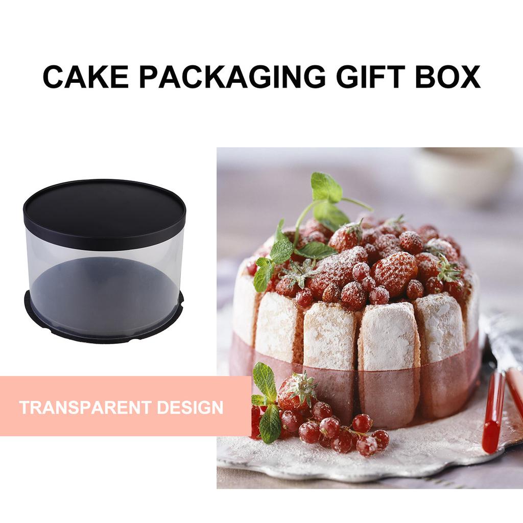 1Pcs Cake Box Paper Lid Plastic Safe Environment Friendly Wedding Cake Packaging Party Cookies Boxes Cookie Cakes Packing Box