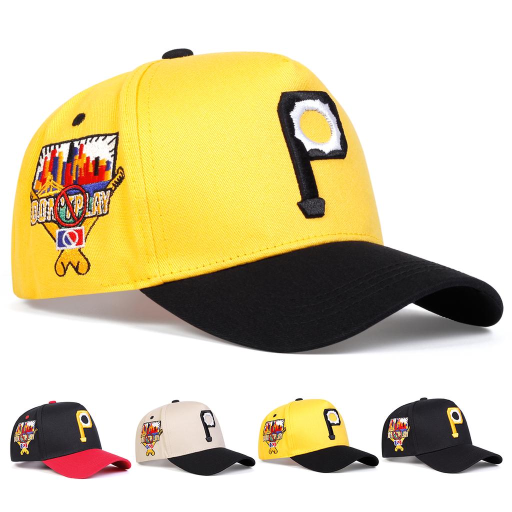 Unisex P Letter Embroidery Baseball Caps Spring Autumn Outdoor Adjustable Casual Hats Sunscreen Hat