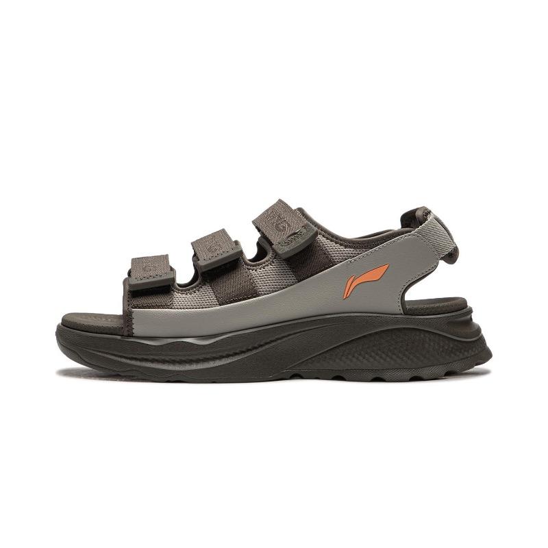 LiNing SOFT COCA unisex breathable sandals brown grey soft stylish for summer couple wear AGUW009-4 43.5