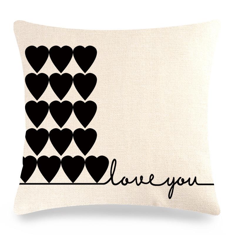 Home Decor Valentine'S Love Themed Decorative Pillow Covers Pattern Cushion Cover Suitable For Sofa Bedroom Car Pillow Cover