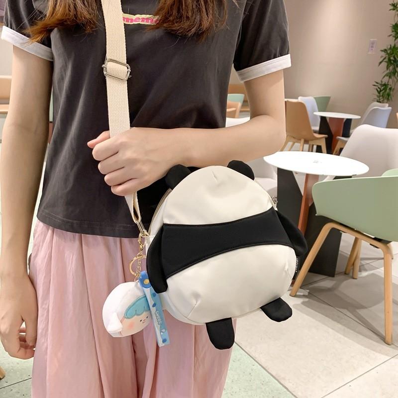 Cute Panda Mini Shoulder Bag With Cartoon Design And Zipper Closure For Daily Use