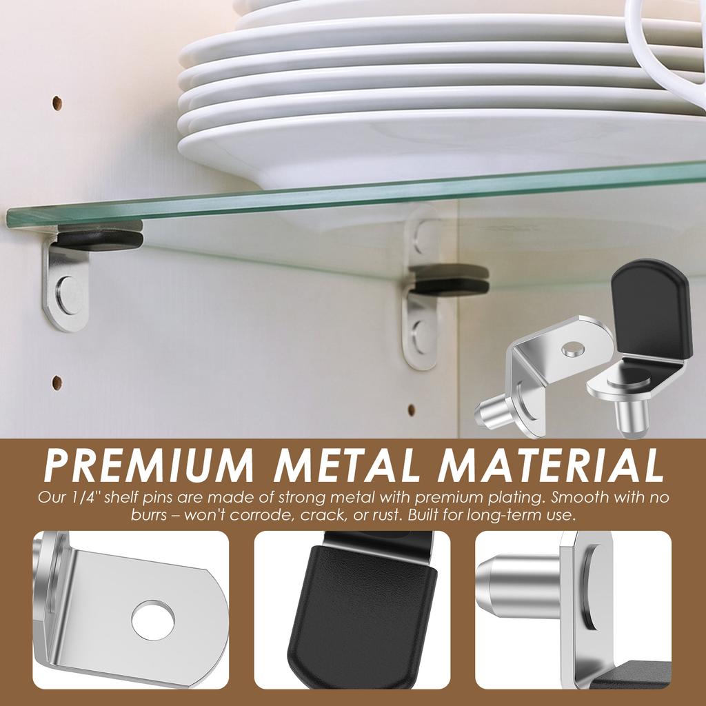 50Pcs Shelf Brackets Support Studs Pegs L Shaped Metal Pin Shelves Seperator Furniture Shelf Wall Mount Bracket Cabinet Holder