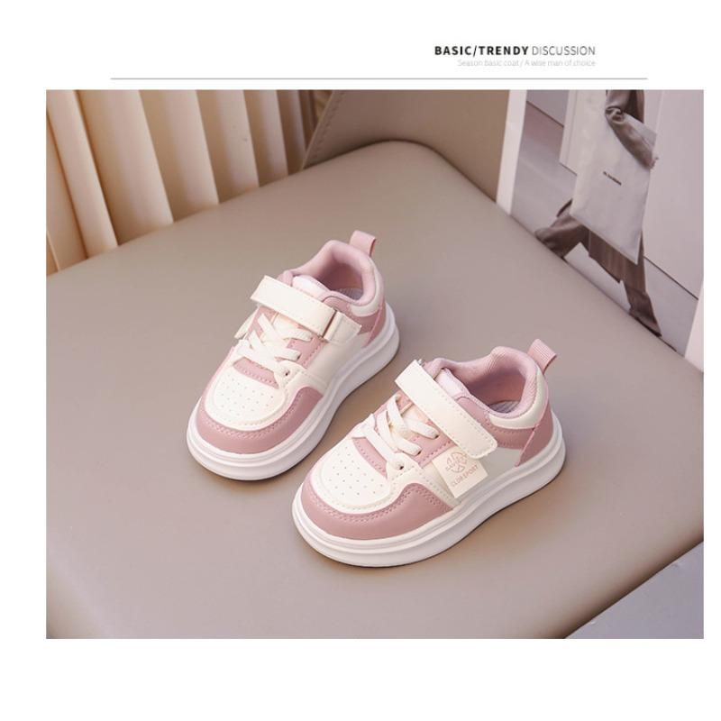 Girls Little White Shoes Spring and Autumn New Little Girl Breathable Children's Board Shoes Autumn Soft-soled Medium Children's Sports Shoes