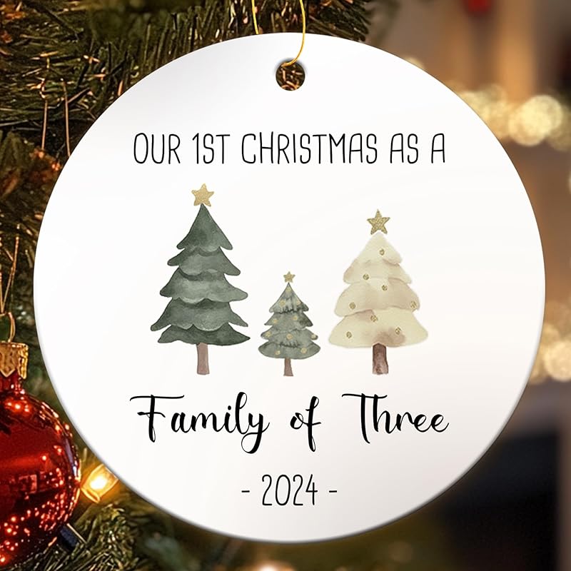 Grandparent Est. 2024 Christmas Ornaments, Grandparent To Be Ornaments for Christmas Tree, New Grandparent Gifts, 2024 Christmas Ornaments, Ceramic