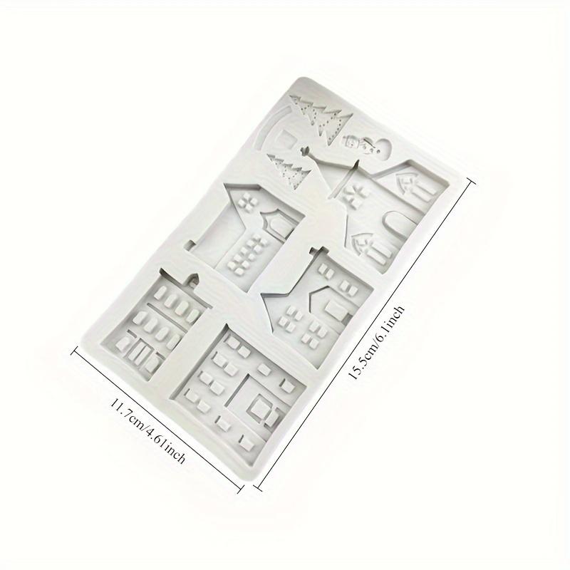 Silikon Kuchen Dekorierformen Set - Weihnachts-Kuchenspitzendekorationswerkzeuge für Schneemann-, Schloss-, Villa-Formen - Flexible Backformen für Dessert
