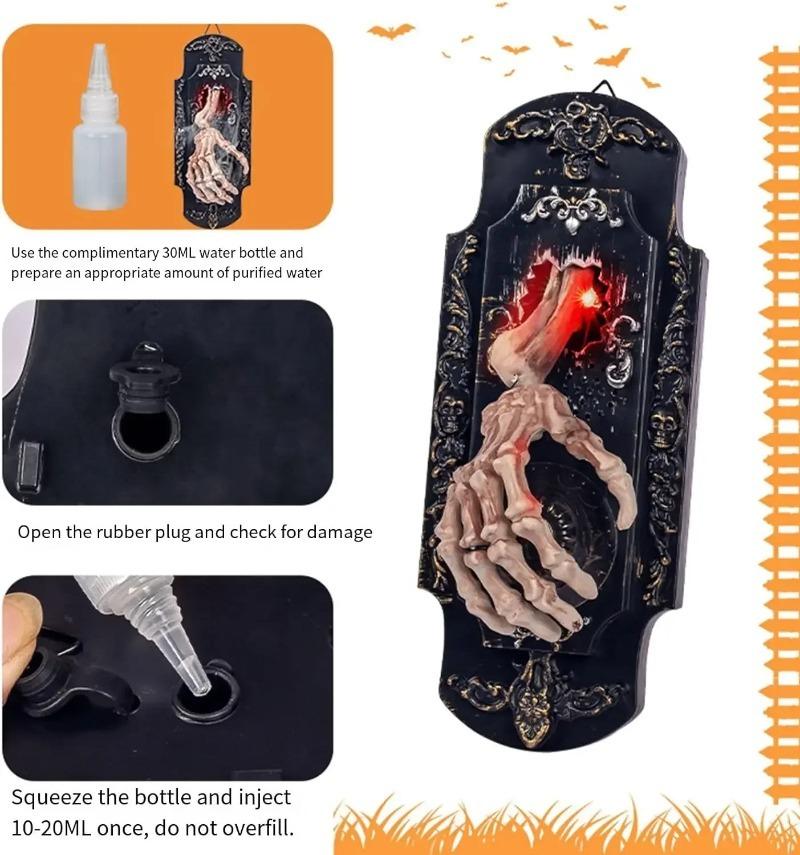 Halloweenowy Czujnik Dzwonka do Drzwi w Sprayu z Blokadą, Światłem i Dźwiękiem Aktywowany Dotykiem Dekoracja Nawiedzonego Domu Straszny Rekwizyt na Drzwi do Sztuczki