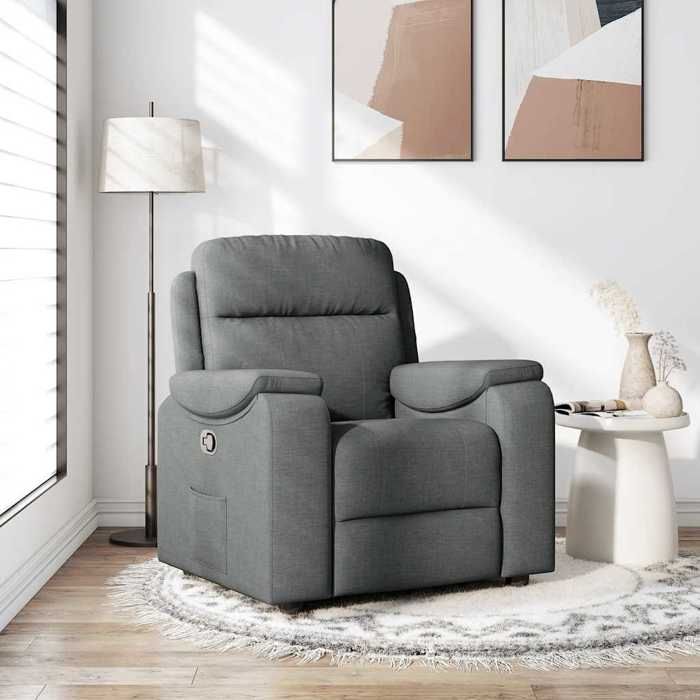 VidaXL Fauteuil inclinable Gris foncé Tissu, fauteuil, fauteuil inclinable TV, poussette, fauteuil inclinable pour personnes 4015681