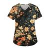 Women's Printed Uniform Work Uniform V-Neck Pocket Protective Work Uniform