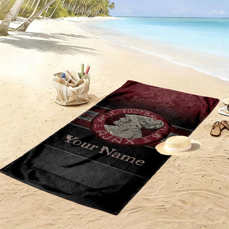 AFC Ajax Custom Name Print Beach Towel, Large Soft Quick Dry Towel for Beach Camping Swimming
