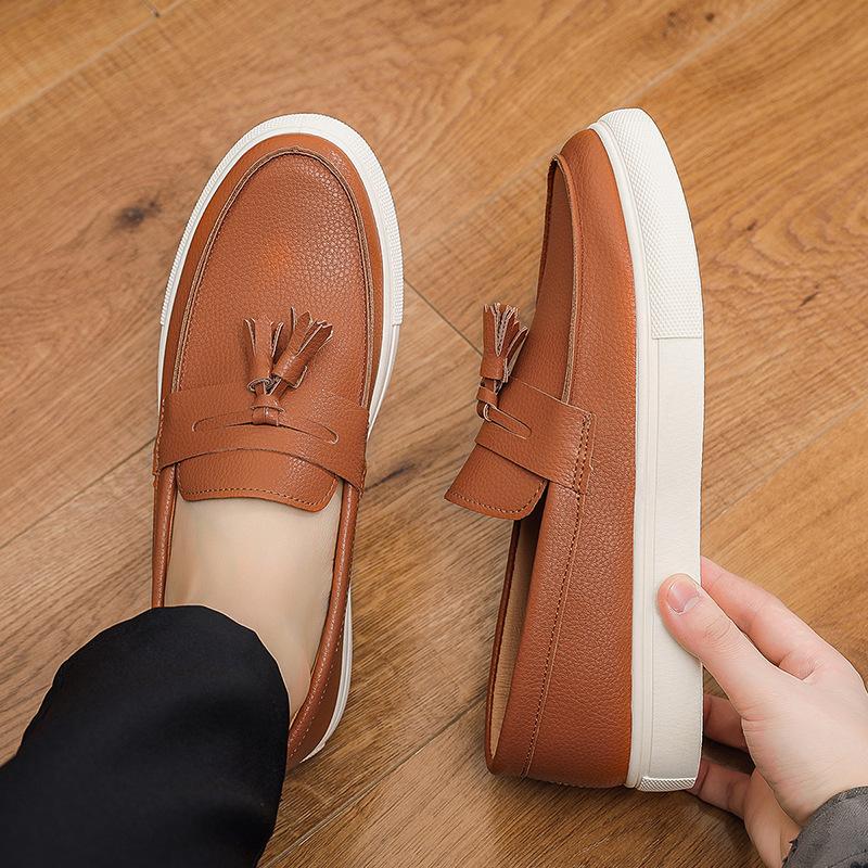 22 Spring raw car shoes, simple loafers, casual leather shoes, easy to bend soft soles