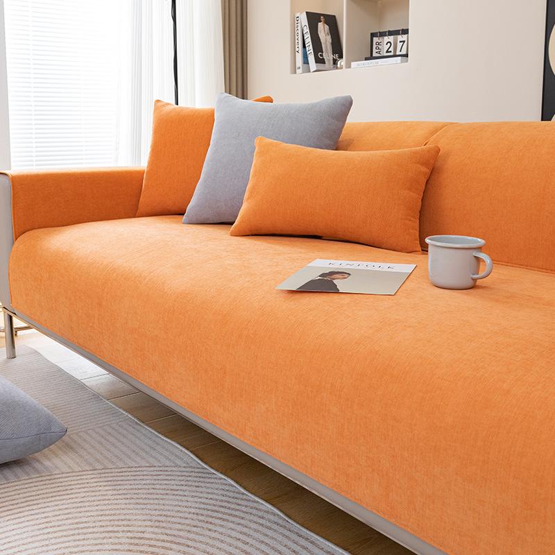 Chenier Sofa Cushion Is Universal In All Seasons, Non-Slip, High-End Gray Seat Cushion, Simple Sofa Cover, Cover Cloth, Backrest Towel.