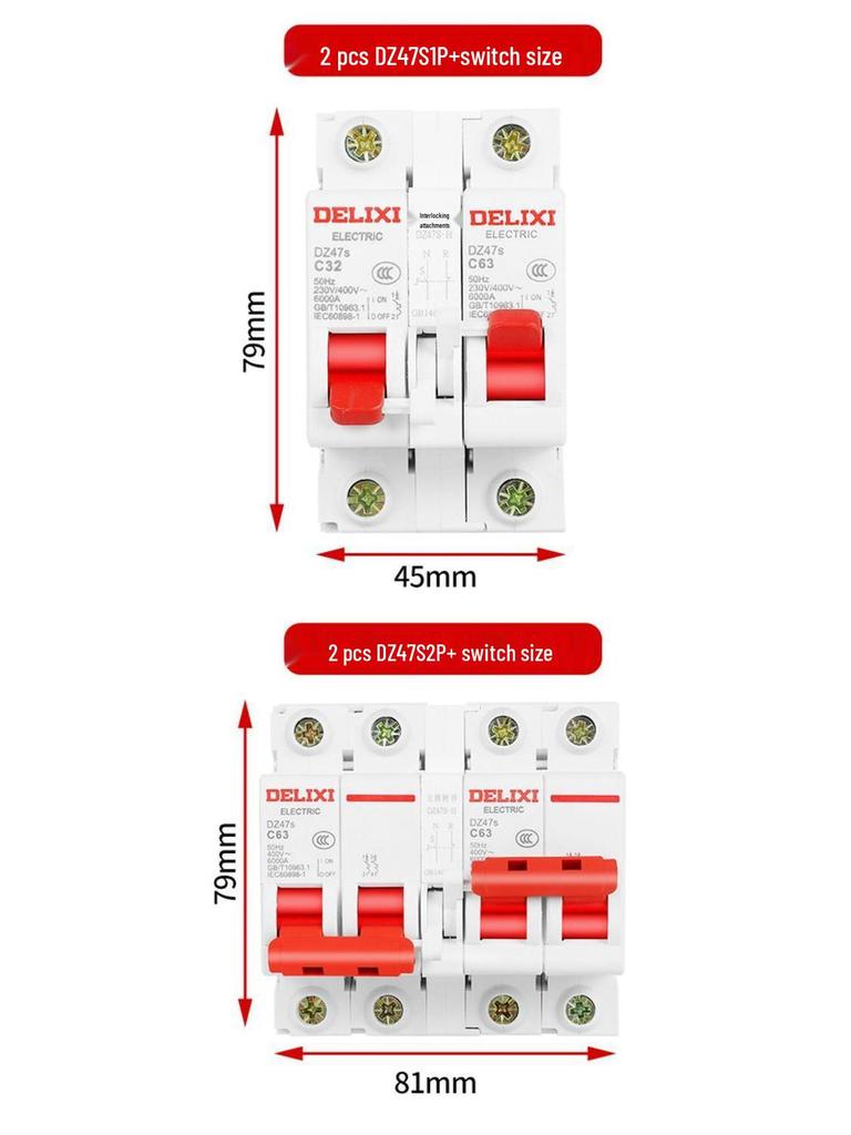 Delixi Manual Dual Power Transfer Switch, 220V Bidirectional Circuit Breaker Controller