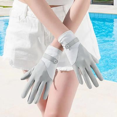 Summer Ice Silk Sunscreen Gloves Women Touch Screen Gloves Anti-UV Breathable Non Slip Riding Driving Gloves