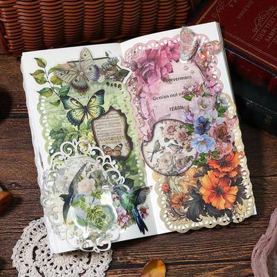 20Pcs/Pack Vintage Beautiful Flowers Pattern Decorative Scrapbook Paper DIY Diary Album Scrapbooking Junk Journal Craft Paper