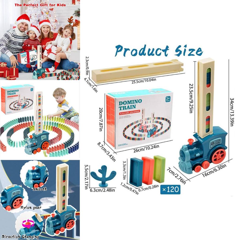 Multicolored Domino Train Set With Sound For Kids Educational Building Toys