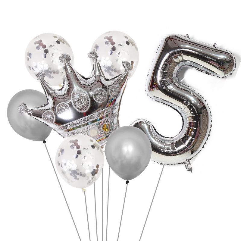 Gold Crown Balloon Set for First Birthday Party Decorations