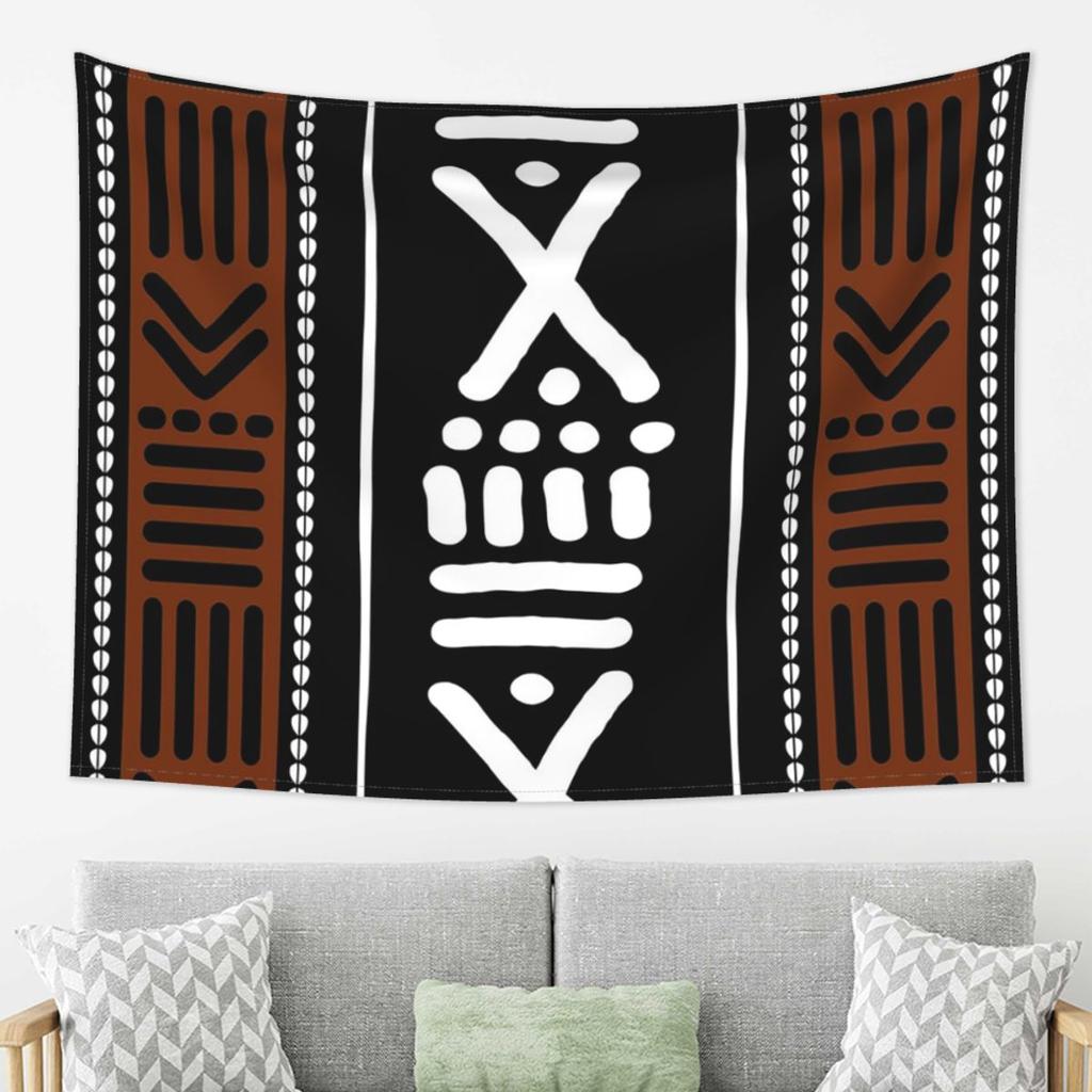 African Bogolan Tapestry Wall Hanging Aesthetic Home Decoration Tapestries for Dorm Room