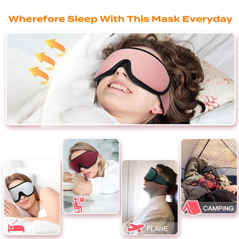 Durable And Safe 3D Sleeping Mask 100% Blockout Light Sleep Mask For Eye Soft Eye Mask For Travel Eyeshade Night Breathable Blindfold Slaapmasker