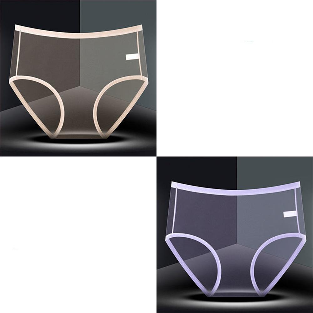 1/2pcs Full Transparent Briefs for Women Perspective Underwear Sexy Low Waist Panties Lingerie Plus Size L-XXXL