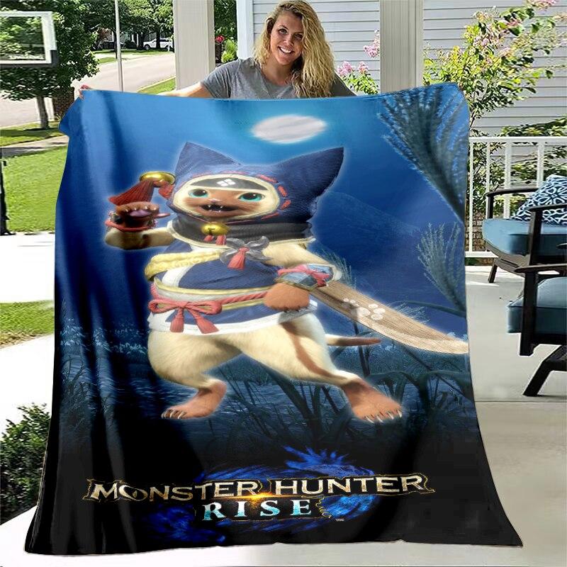 Monster Hunter Game Throw Blanket Bedspread Bed Plaid Rug Bed Covers Sofa Blanket Plaid Blanket Thermal Children'S Blankets