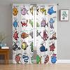 Cartoon Fish Tulle Sheer Window Curtains for Living Room Kitchen Children Bedroom Voile Hanging Curtain