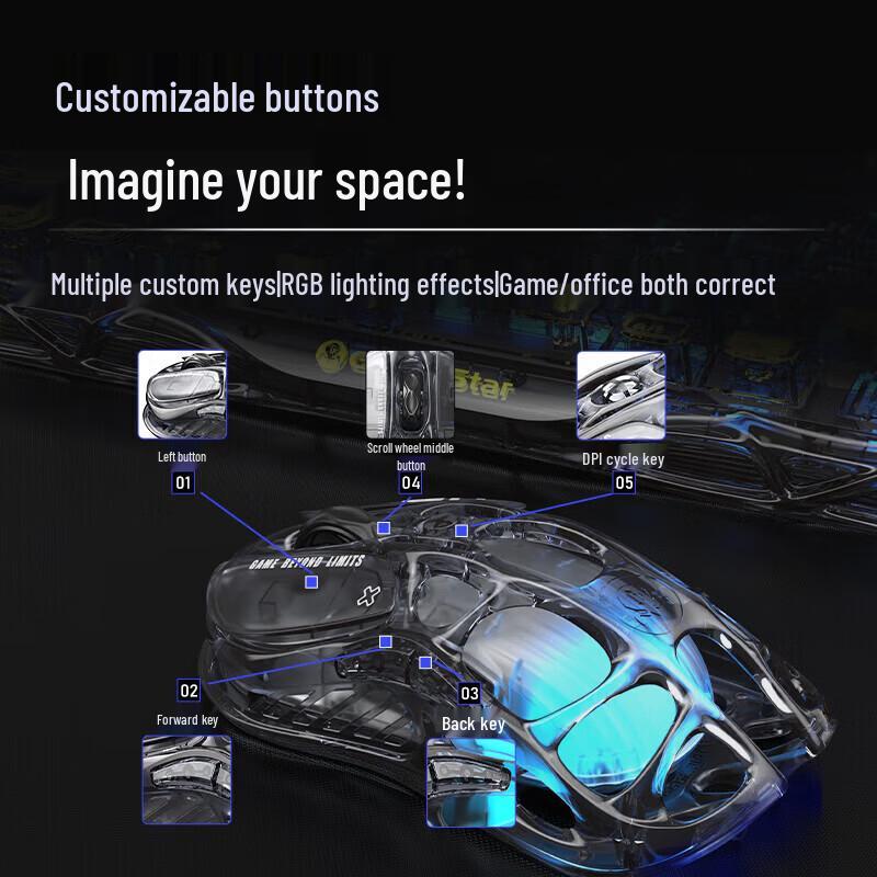 GravaStar Cocoon M2 Tri-Mode Gaming Mouse