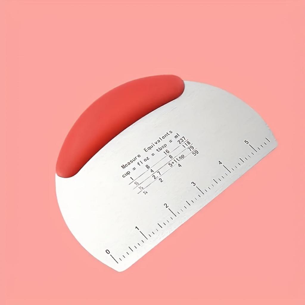 1 Piece Multi-Functional Stainless Steel Pastry Spatula with Measuring Ruler , Great for Cutting Bread, Pizza, Cake .