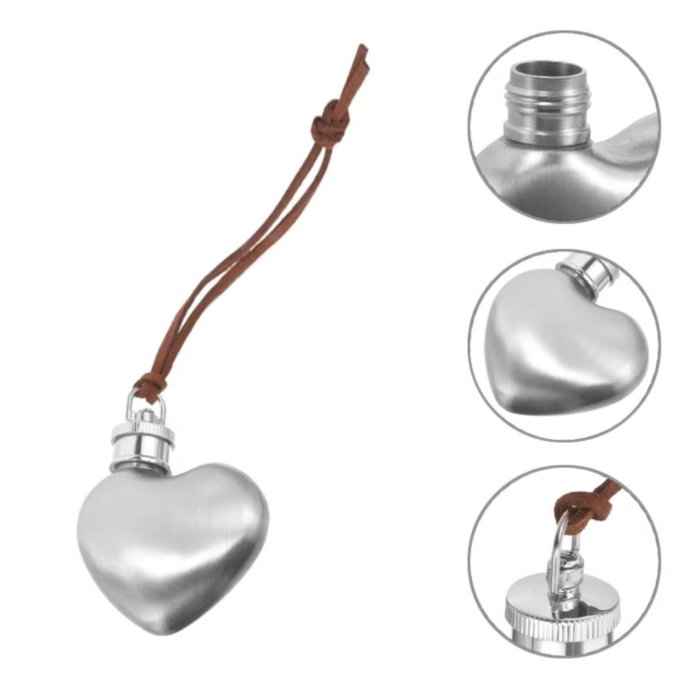 1 Oz Heart Hip Flask Food Grade Stainless Steel Wine Pot Portable Wine Flask Pendant  Gift