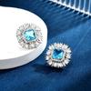 Niche Design Fashionable Geometric Stud Earrings High Sense Temperament Elegant Diamond Zircon Earrings Women