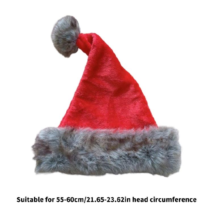 Traditional Red Santa Hats For Adult Holiday Costume Accessory Plush Christmas Hats for Festival Celebration Gathering