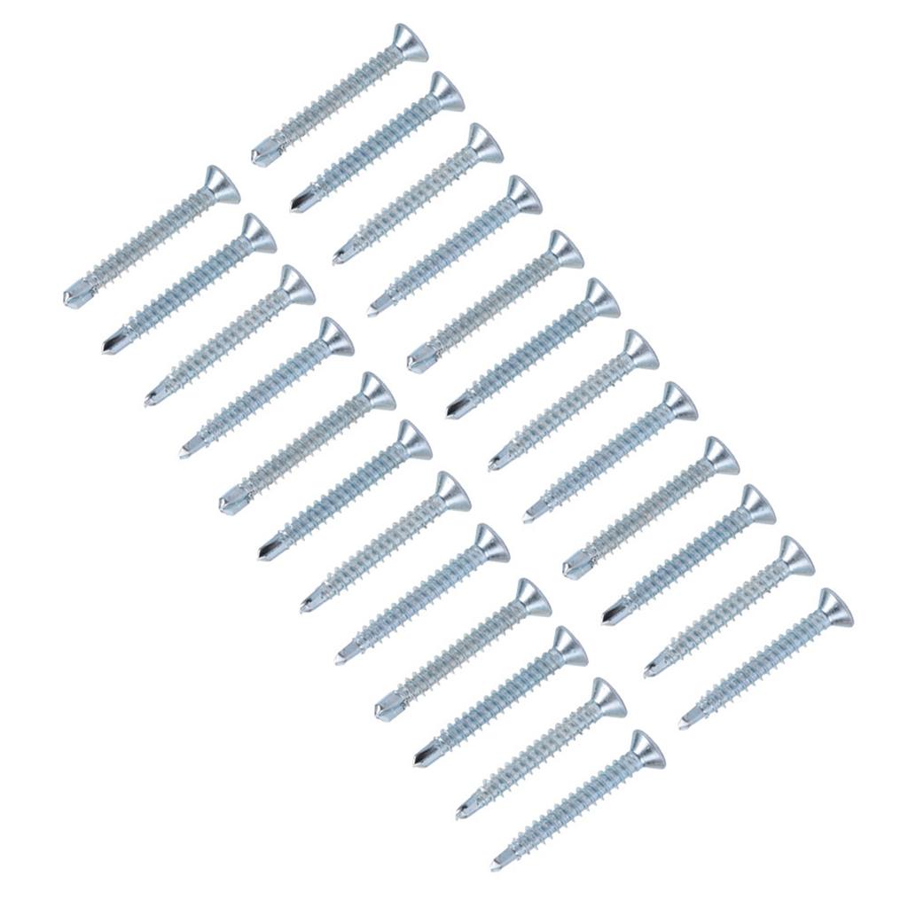 50 stk M4.2 Flathode Selvborende Selvskjærende Skruer Borehale Skruesett (M4.2*38)