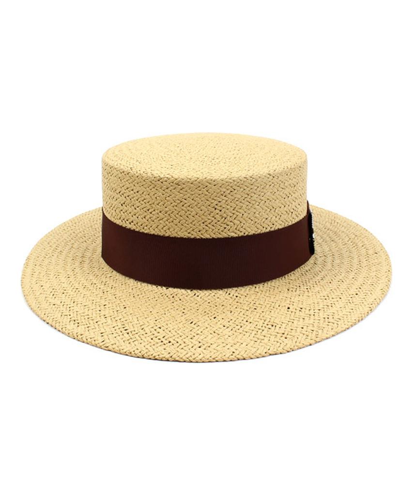 Yunibeosyeolkemiseuteuli Brown Line Beige Panama Hat Panama Hat