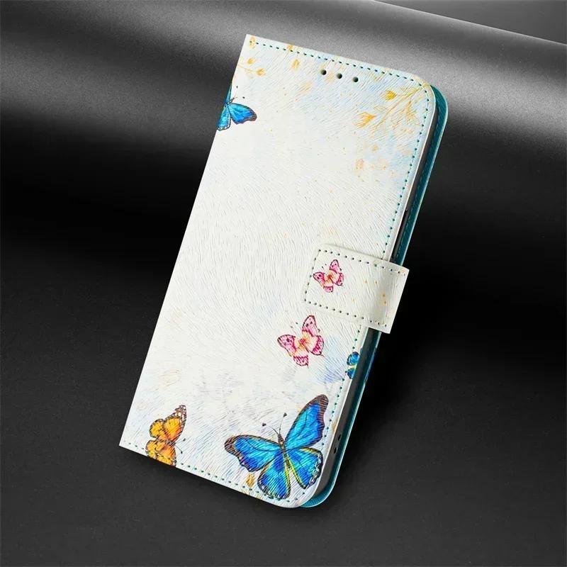 Pixel 9 Etui for Google Pixel 9 Pro XL Flip Funda Google Pixel 8a 7a 6a 8 Pro 5a 4a 5G Painted Pattern Leather Wallet Phone Case